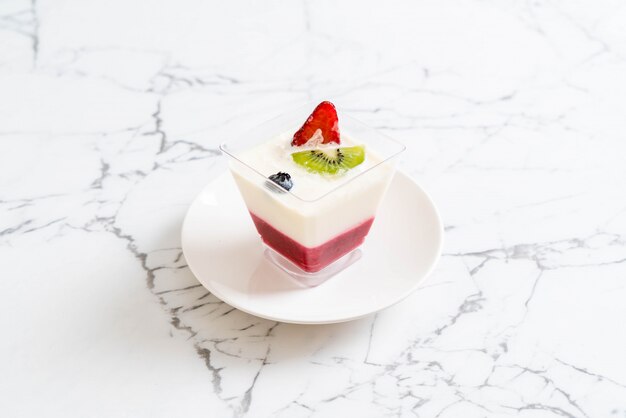 panna cotta à la sauce fraise