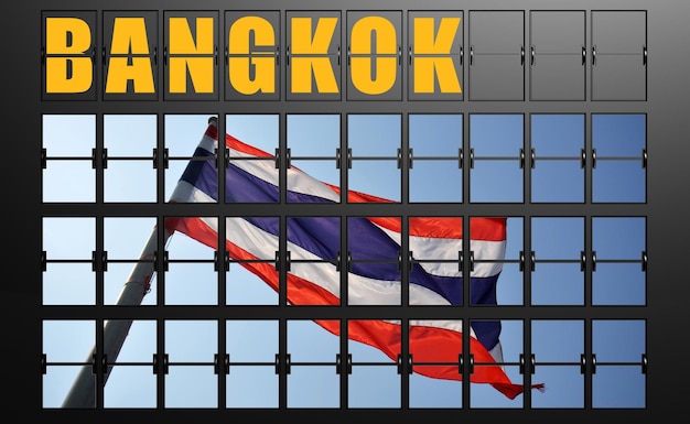 Panneau d'affichage de l'aéroport de Bangkok