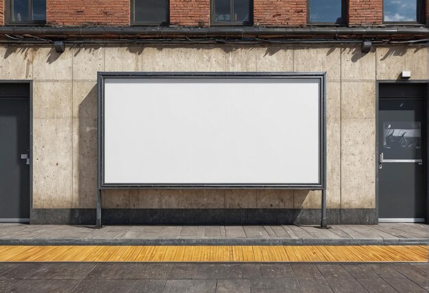 un panneau d'affichage blanc sur un bâtiment