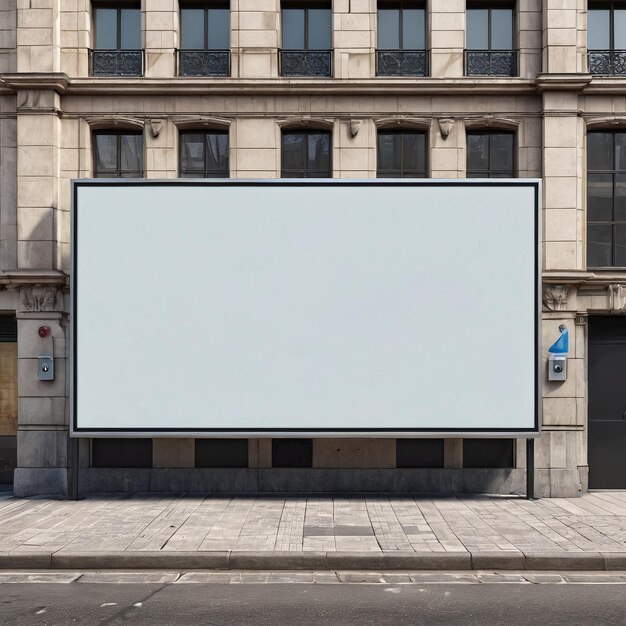 un panneau d'affichage blanc dans la rue