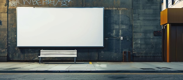 Un panneau d'affichage blanc dans une zone urbaine prêt pour un contenu personnalisé