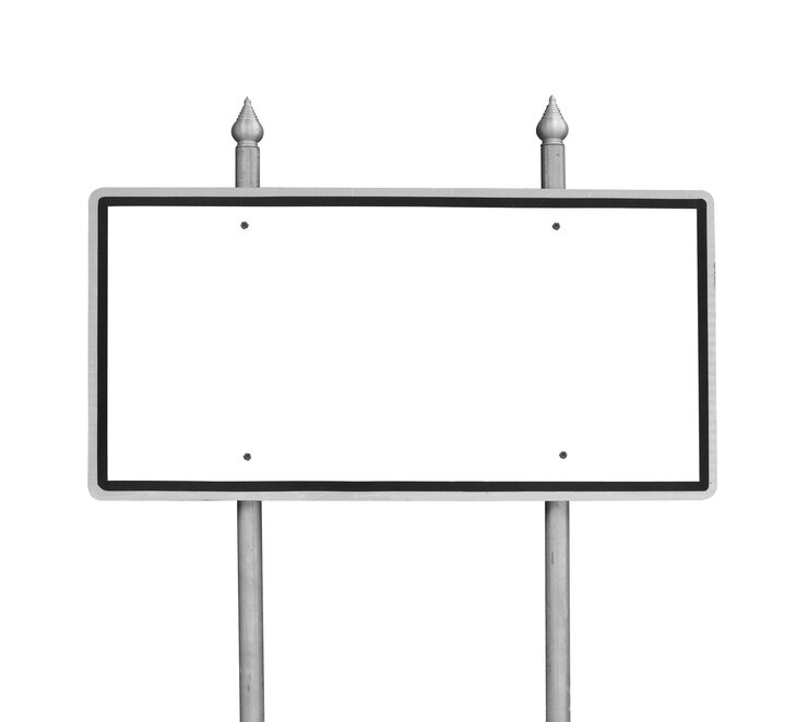Photo panneau d'affichage blanc sur fond blanc