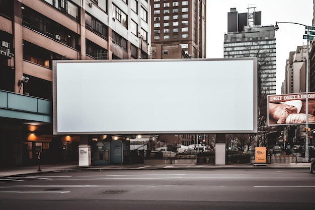 panneau d'affichage blanc sur une rue de la ville