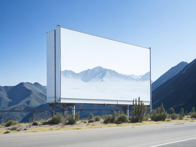 panneau d'affichage blanc vierge ou affiche de promotion blanche affichée à l'extérieur