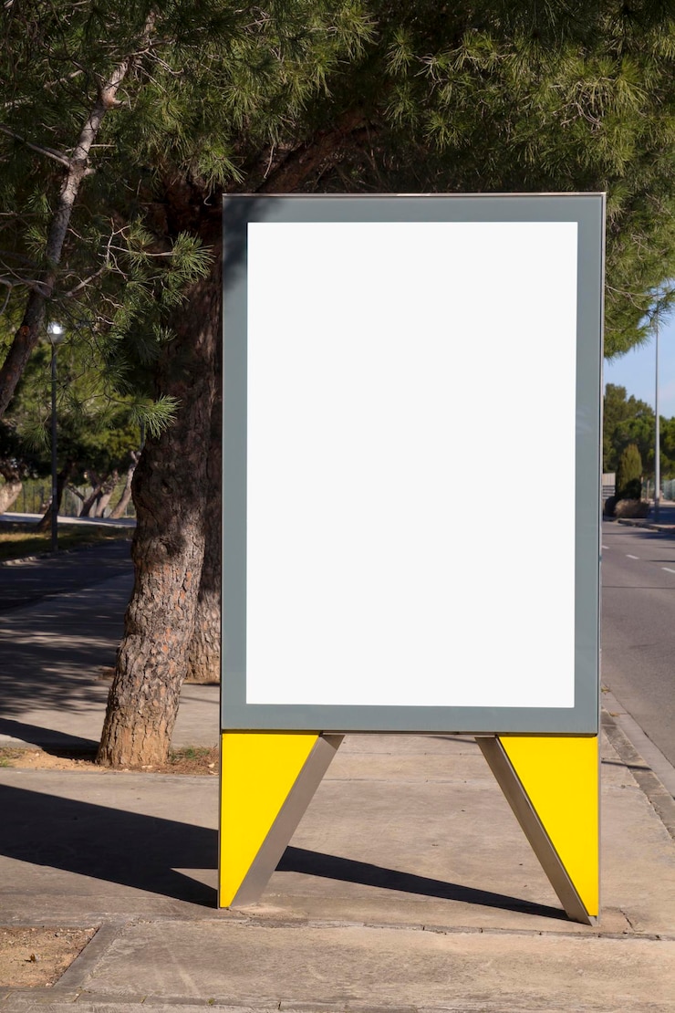Photo un panneau d'affichage blanc
