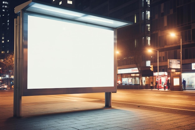 Panneau d'affichage de la gare routière avec écran d'espace de copie vierge pour votre message texte publicitaire ou promotionnel