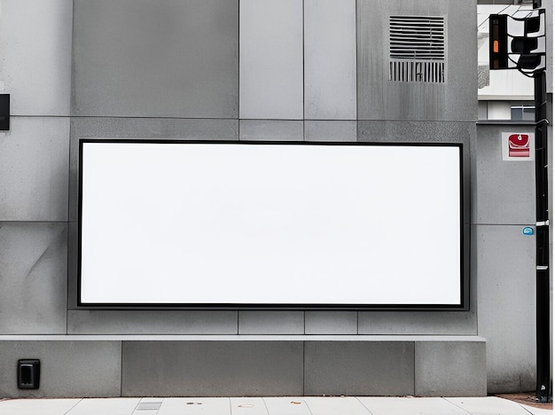 Un panneau d'affichage publicitaire d'espace de copie vide sur un mur de béton Un panneau d'affichage de ville vide sur un mur.