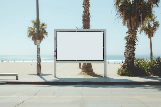 Un panneau d'affichage réaliste à un arrêt de bus à Los Angeles en Californie pour créer une maquette de marketing