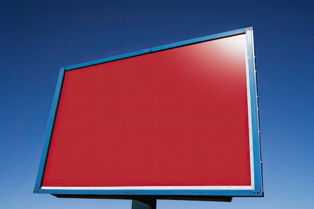Panneau d'affichage rouge sur un ciel bleu AI générative