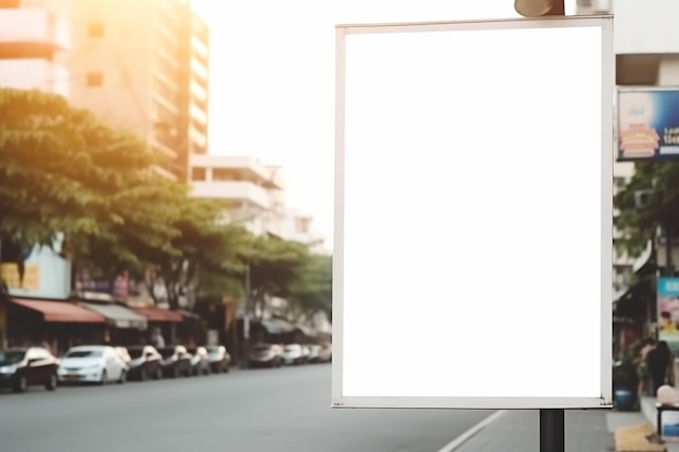 Un panneau d'affichage vide dans la rue