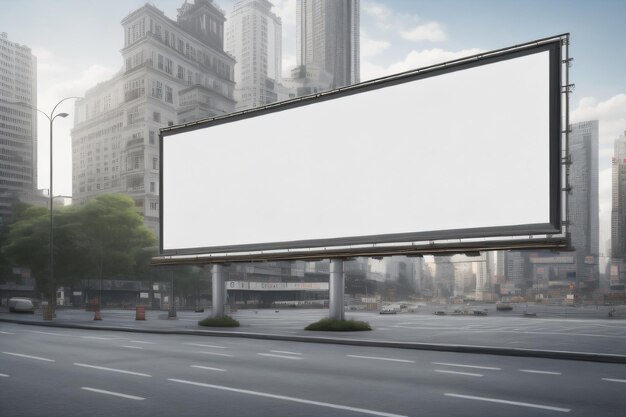 panneau d'affichage vide avec un espace blanc dans la ville