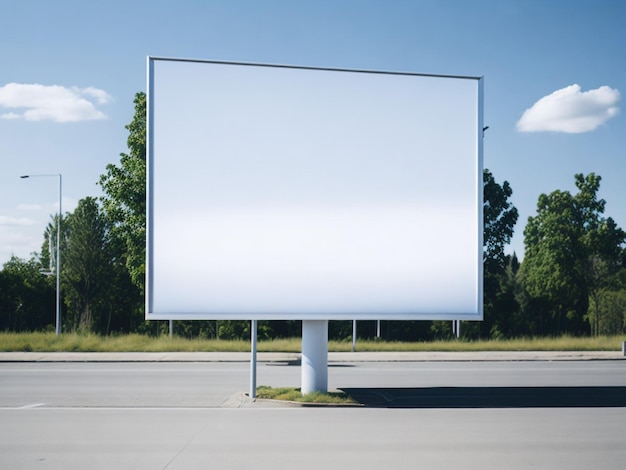 Panneau d&#39;affichage vide sur fond de ciel bleu