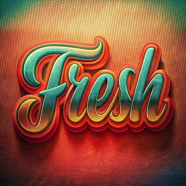 un panneau au néon qui dit frais en couleurs vives