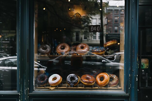 Photo le panneau des beignets laitiers frais