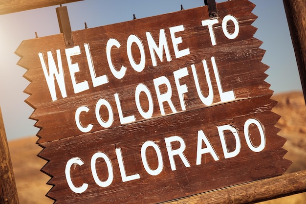 Photo le panneau de bienvenue du colorado