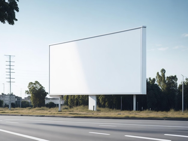 Un panneau blanc sur le bord de la route