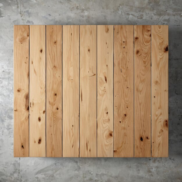 un panneau en bois sur un mur en béton