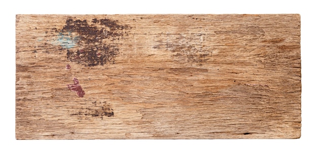 Panneau en bois vide isolé sur fond blanc avec un tracé de détourage Vieux bois de planche utilisé pour le montage pour ajouter du texte