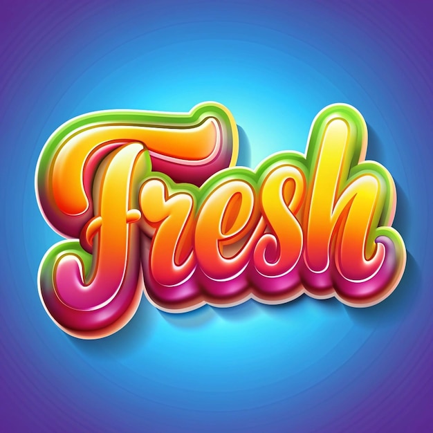 un panneau coloré qui dit frais frais en lettres colorées