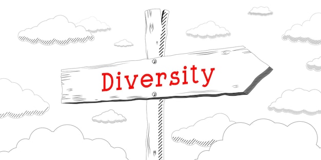 Panneau de contour de la diversité avec une flèche