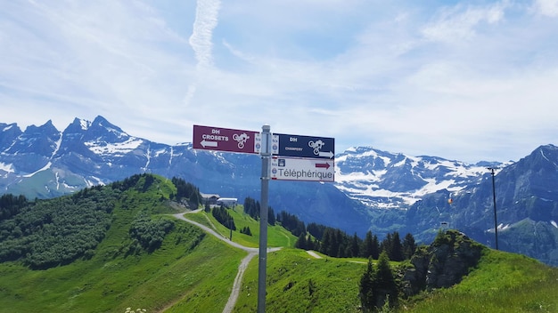 Panneau d'information sur le paysage contre le ciel