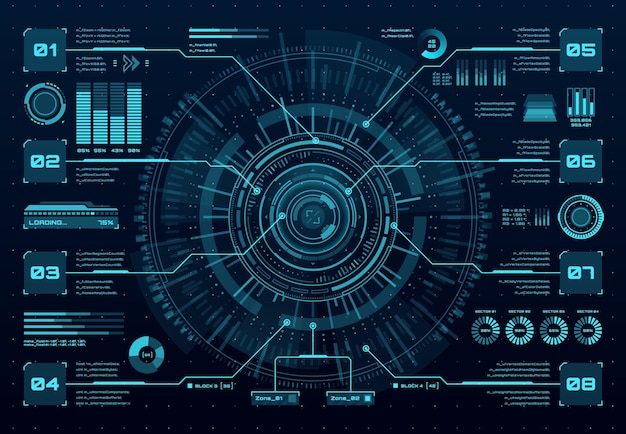 Panneau d'interface du tableau de bord numérique de l'écran de données HUD