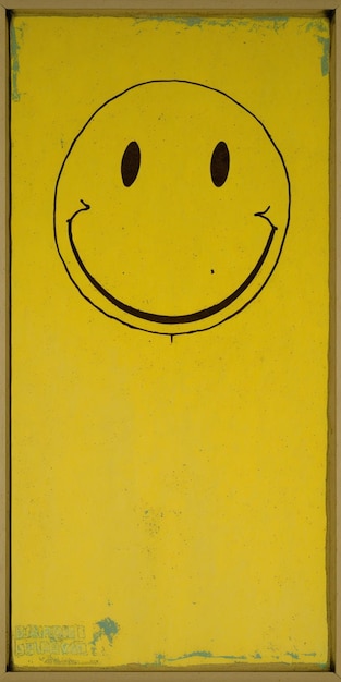 Photo un panneau jaune avec un smiley dessus