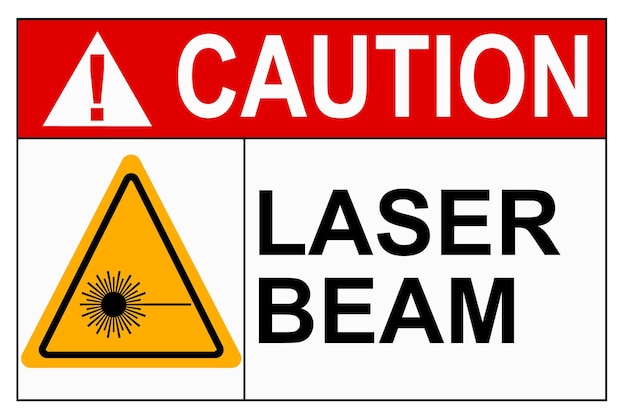 Panneau de mise en garde du faisceau laser isolé