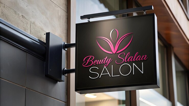 Photo un panneau pour le salon de beauté est accroché à un mur