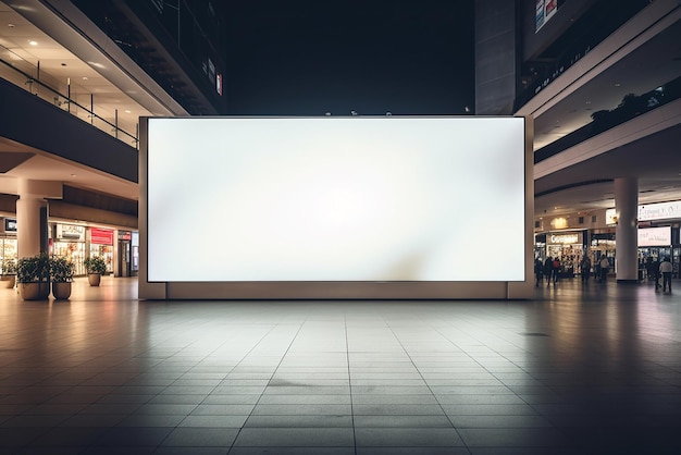 Un panneau publicitaire installé dans un centre commercial