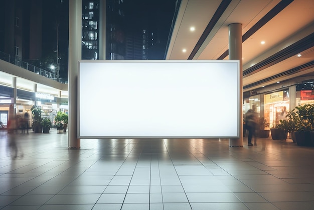 Un panneau publicitaire installé dans un centre commercial