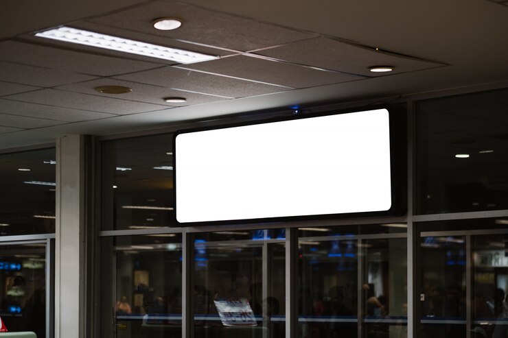 Photo panneau publicitaire vide à l&#39;aéroport.