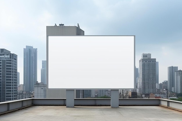 un panneau publicitaire vide sur le toit d'un bâtiment