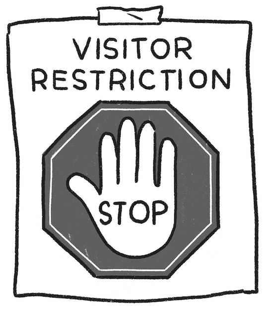 Le panneau de restriction des visiteurs Png est un nouvel autocollant normal