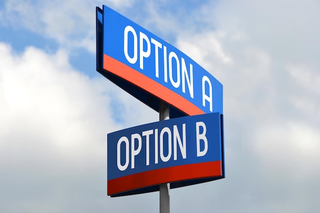 Panneau de rue option A et option B