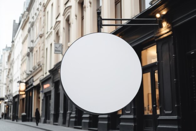 Photo panneau de signalisation monté sur le bâtiment pour la présentation du logo