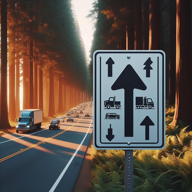 Le panneau de signalisation routière à flèche pointant à gauche ou à droite
