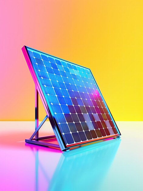 un panneau solaire avec le panel solaire dessus