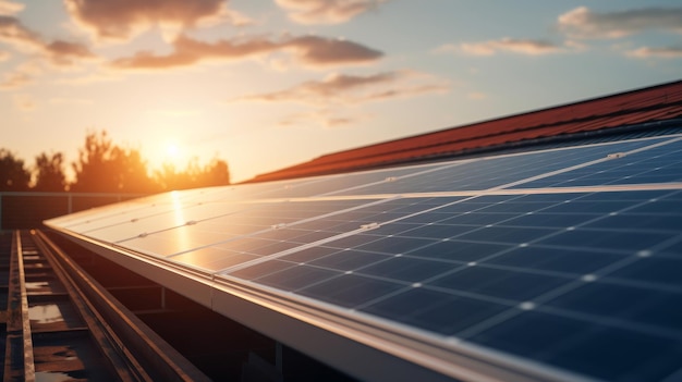 Un panneau solaire sur le toit d'un bâtiment