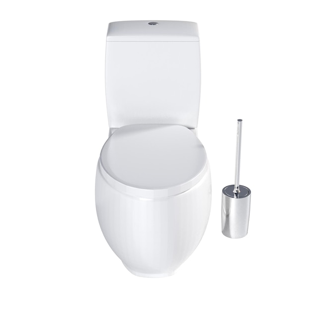 Panneau de toilette isolé sur un fond blanc bidet illustration 3D et rendu CG