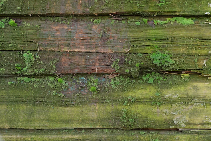 Photo panneaux en bois vert grunge