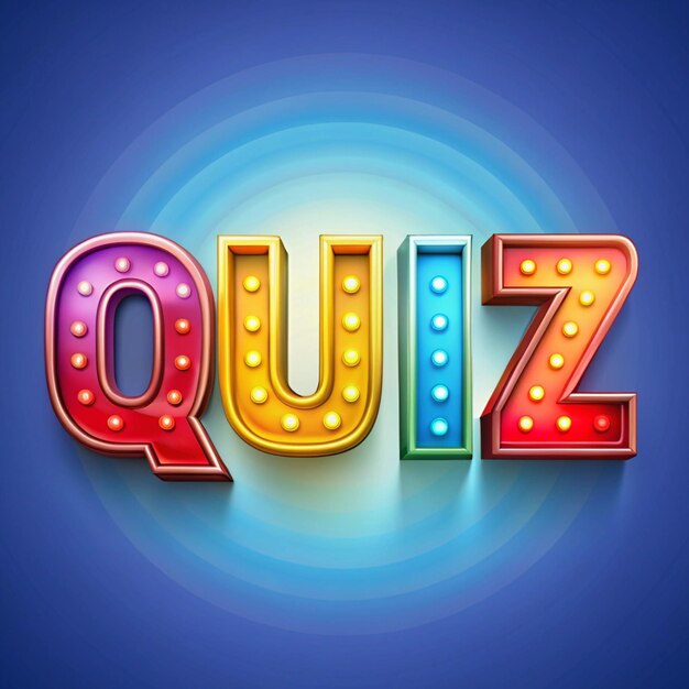 Des panneaux de quiz colorés, des jeux amusants, des tests, des quiz, des examens, des compétitions, des lumières lumineuses, des rétro.