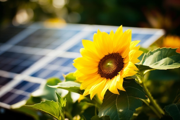 Des panneaux solaires dans un magnifique paysage d'été exploitant l'énergie renouvelable du soleil