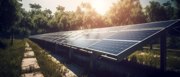 Des panneaux solaires qui captent l'énergie du soleil et la convertissent en électricité utilisable IA générative
