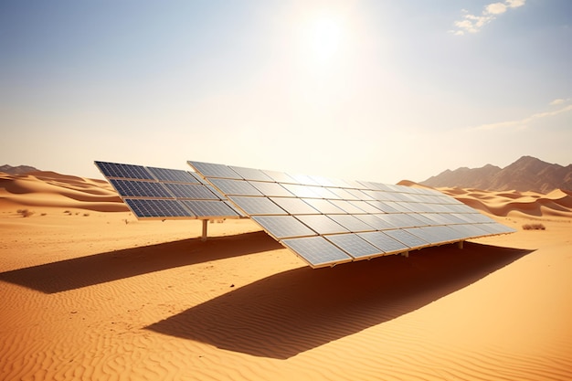 Des panneaux solaires sur le toit de l'énergie respectueuse de l'environnement du désert Empty Quarter