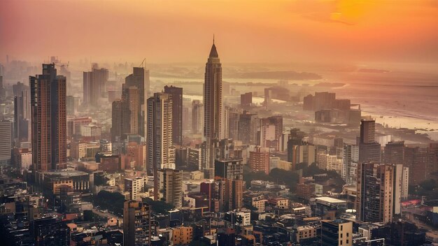 Panorama aérien de l'horizon de la ville de Mumbai