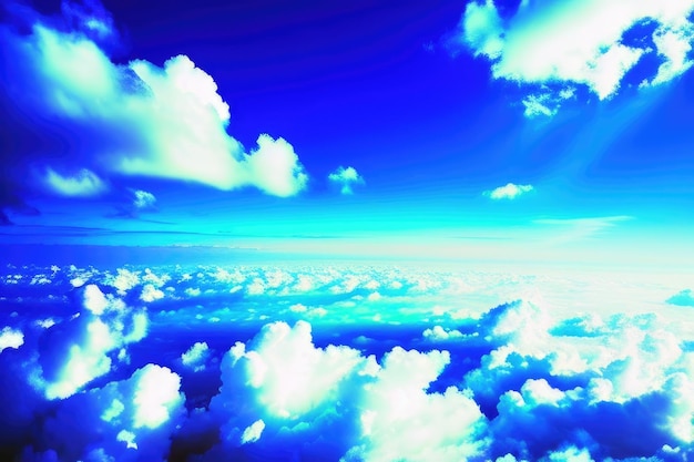Panorama au-dessus des nuages depuis le hublot de l'avion AI générative