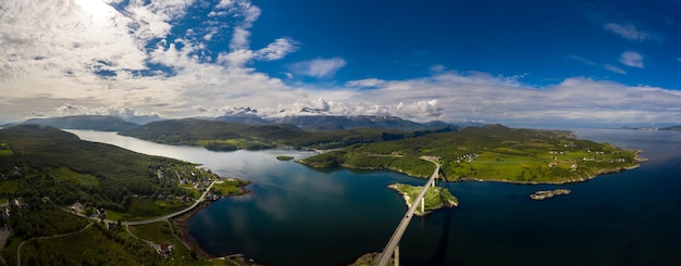 Panorama Beautiful Nature Norvège paysage naturel.