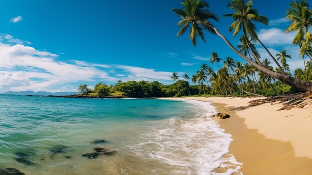 Panorama de la belle plage naturelle