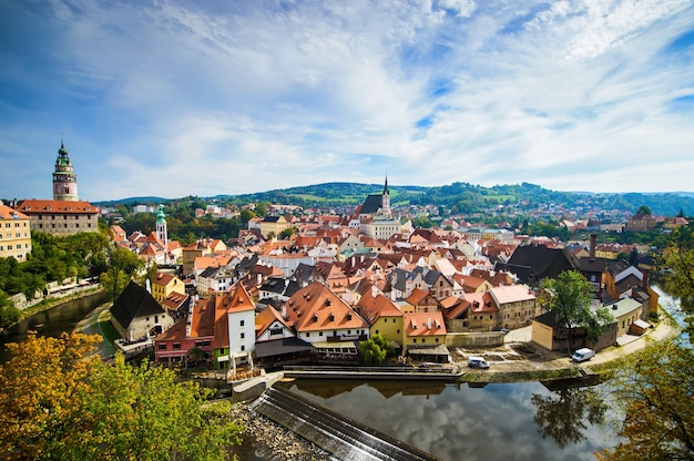 Panorama de Cesky Krumlov, République tchèque.